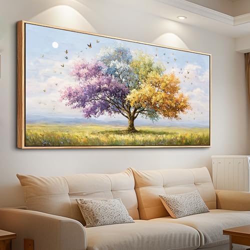 JUDASJART Canvas Wall Art For Living Room Large Wall Decor For Office Bedroom Decorations Multi Tone Tree Landscape Pictures Farmhouse Painting Artwork Room Wall Mural Aesthetic Home Decor 30x60 In